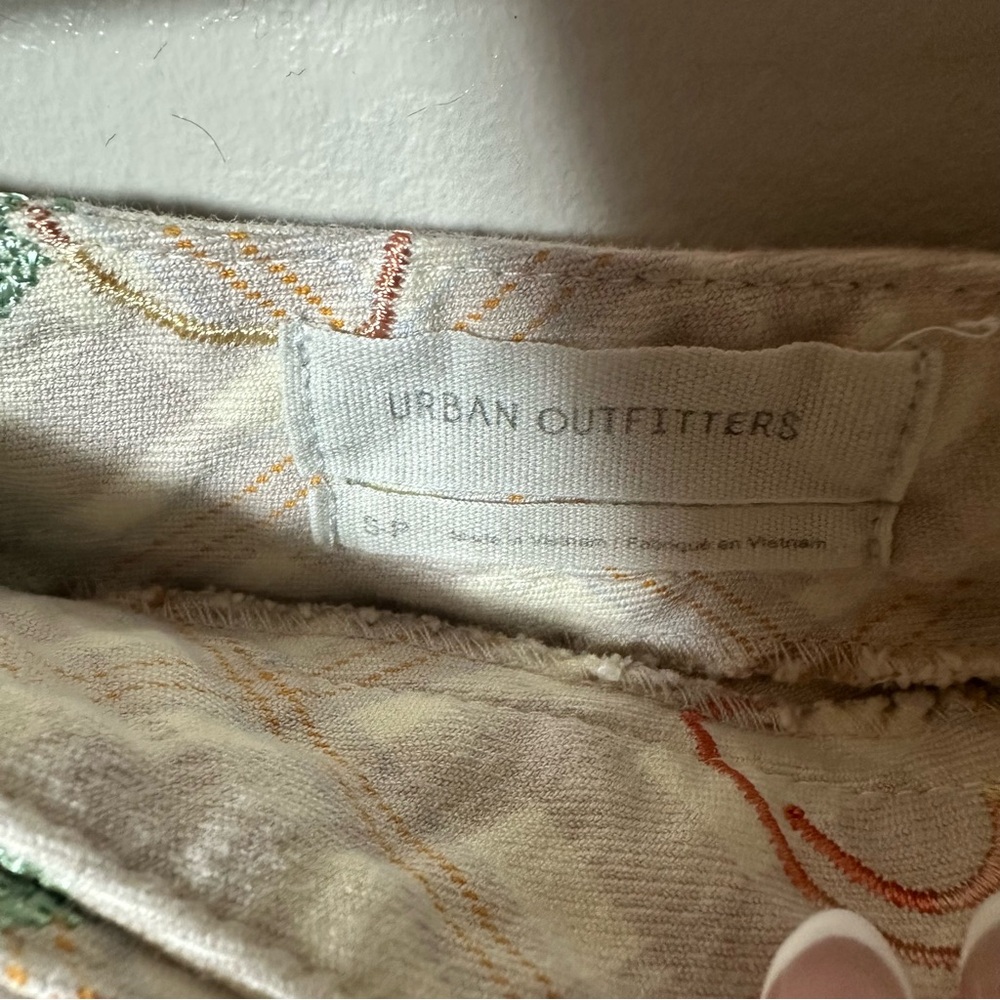 Urban Outfitters Plaid Embroidered Peach Print Wrap Pleated Skirt Size Small - Picture 7 of 11